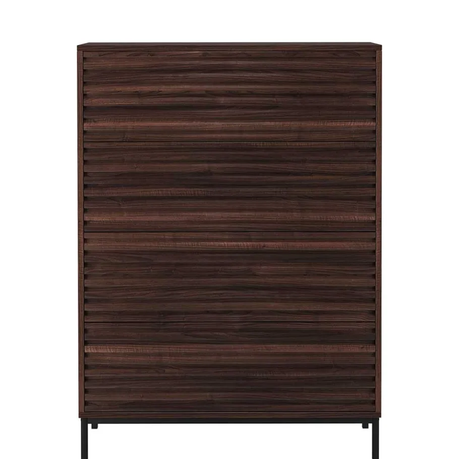 80 cm breite Hochkommode in Walnuss Optik - Teleska Kommoden