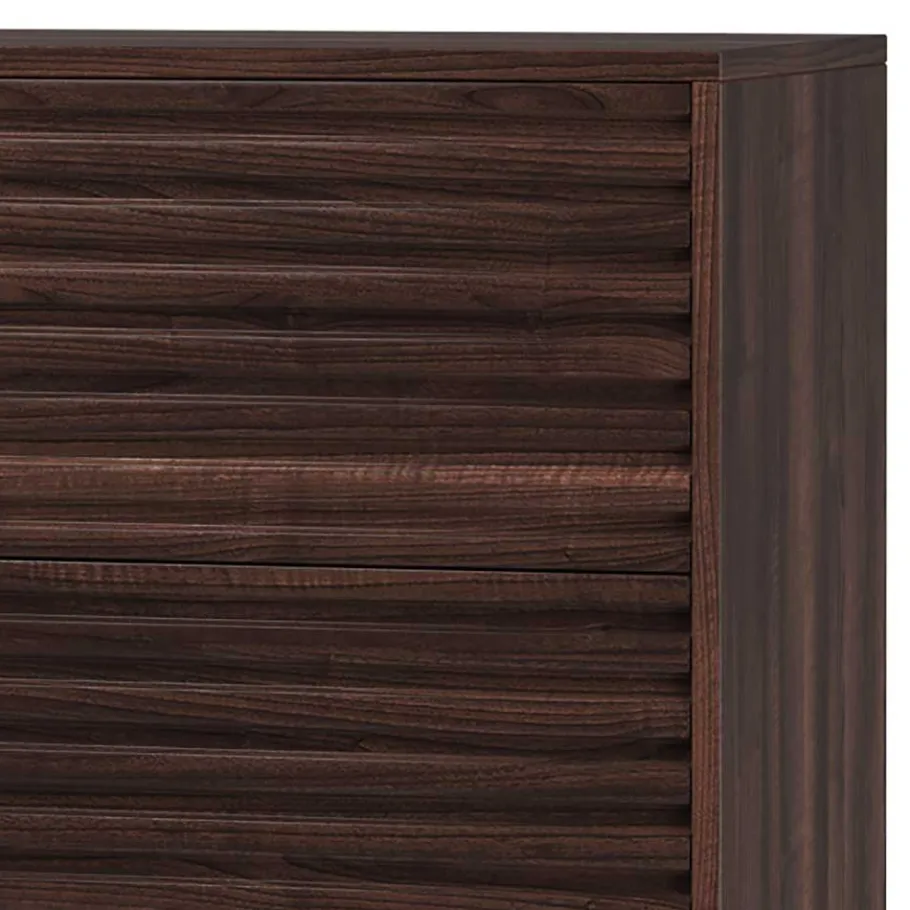 80 cm breite Hochkommode in Walnuss Optik - Teleska Kommoden