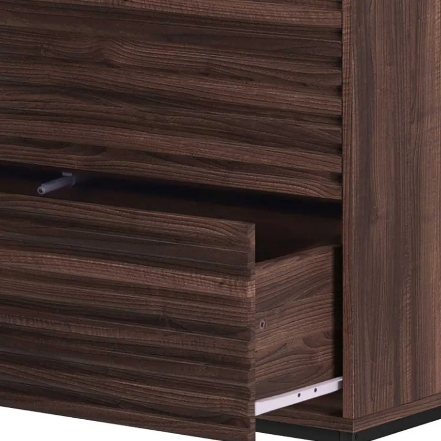 80 cm breite Hochkommode in Walnuss Optik - Teleska Kommoden