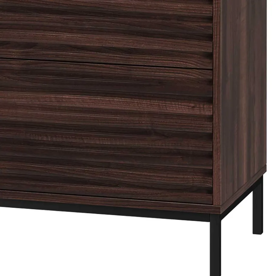 80 cm breite Hochkommode in Walnuss Optik - Teleska Kommoden