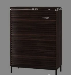 80 cm breite Hochkommode in Walnuss Optik - Teleska Kommoden