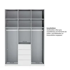 Outlet 149 cm breiter Kleiderschrank kombiniert - Nucina Kleiderschränke