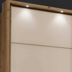 Best 300 cm breiter Schwebetürenschrank mit Glas Beige - Nikoba Kleiderschränke|Schränke