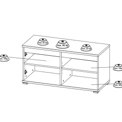 Clearance 246 cm breites Flurmöbel Set modern - Orsecca (fünfteilig) Garderoben