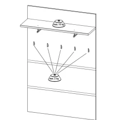 Clearance 246 cm breites Flurmöbel Set modern - Orsecca (fünfteilig) Garderoben