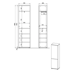 Clearance 246 cm breites Flurmöbel Set modern - Orsecca (fünfteilig) Garderoben