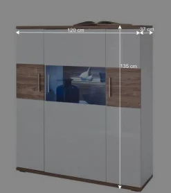 120 cm breites Highboard in Weiß Glanz - Icadro II Highboards