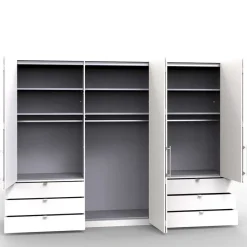 Best 300 cm Falttüren-Kleiderschrank in Eiche Bianco - Soestica Kleiderschränke