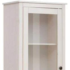 Best 180 cm hohe Landhausvitrine in Weiß mit Beige - Isvair I Vitrinen