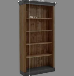 Sale 202 cm hohes Landhaus Bücherregal zweifarbig - Eshelas Regale