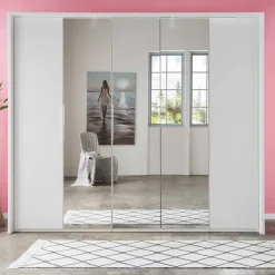 Outlet 250 cm Kleiderschrank mit Falt- und Drehtüren - Dastrata Kleiderschränke|Schränke