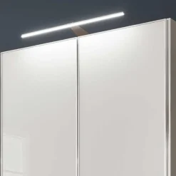 Online 296 cm Kleiderschrank mit Glas in Weiß - Pascan Kleiderschränke