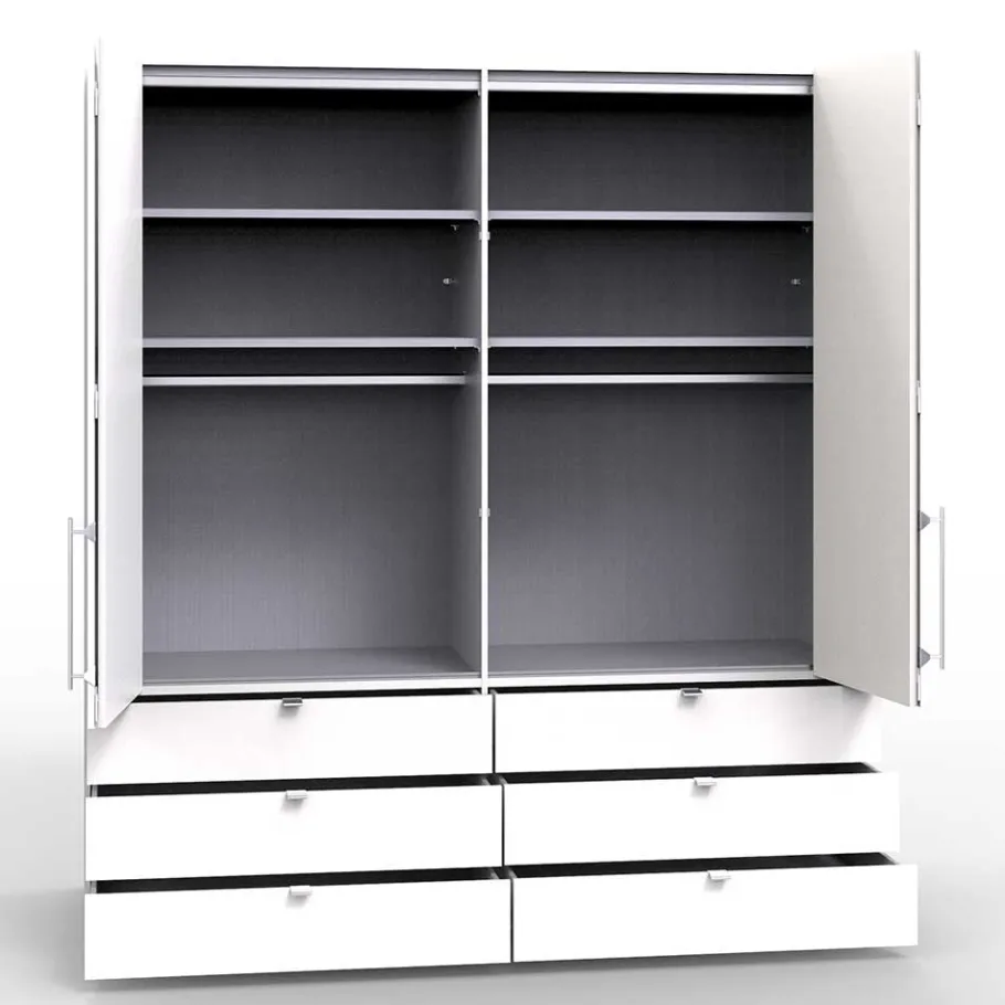 New 200 cm Kombi Kleiderschrank mit 58 cm Tiefe - Tivierto Kleiderschränke