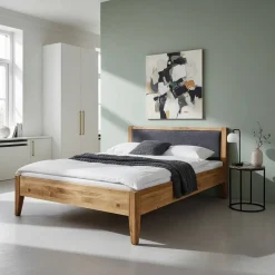 Discount 220 cm langes Bett aus Wildeiche Natur - Masdamos Betten