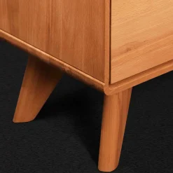 Best 110 cm niedrige Holzvitrine aus Kernbuche - Junola Highboards|Vitrinen