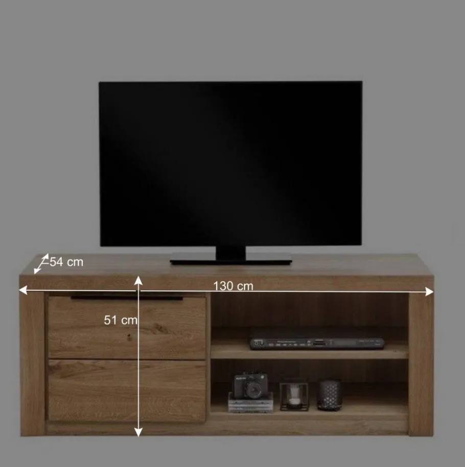 Clearance 130 cm schmales TV Board mit Tür & 2 Fächern - Nelenia Tv & Hifi-Möbel|Lowboards