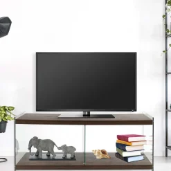 120 cm TV Element in Nussbaum & Transparent - Tomima Tv & Hifi-Möbel|Lowboards