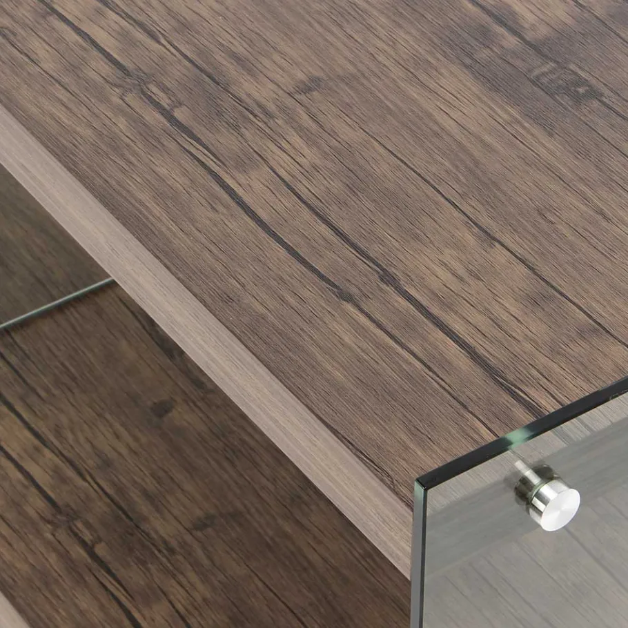 120 cm TV Element in Nussbaum & Transparent - Tomima Tv & Hifi-Möbel|Lowboards