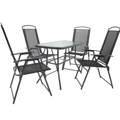 Sale 4 Klappstühle & Gartentisch Set - Alcamo (fünfteilig) Sitzgruppe