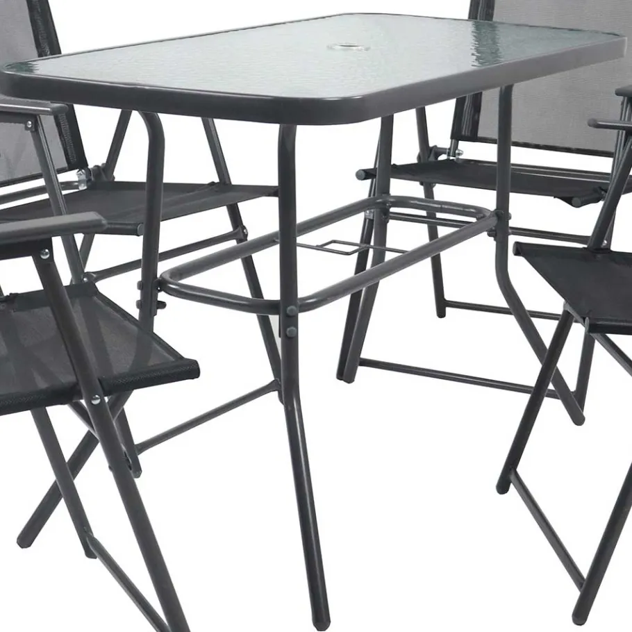 Sale 4 Klappstühle & Gartentisch Set - Alcamo (fünfteilig) Sitzgruppe