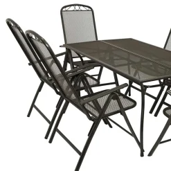 Best 6 Personen Gartengruppe aus Streckmetall - Tessina (siebenteilig) Sitzgruppe