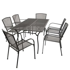 Best 6 Personen Gartentischgruppe Set - Tyago (siebenteilig) Sitzgruppe