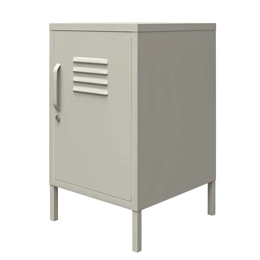 Abschließbare Türen-Kommode im Spind Look - Melanje Kommoden