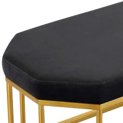 Sale Achteckige Bank mit Bügelgestell in Gold - Coal Sitzbank