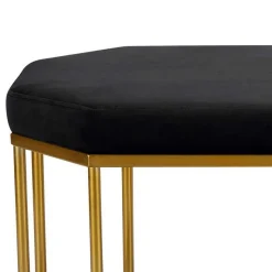 Sale Achteckige Bank mit Bügelgestell in Gold - Coal Sitzbank