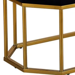 Sale Achteckige Bank mit Bügelgestell in Gold - Coal Sitzbank