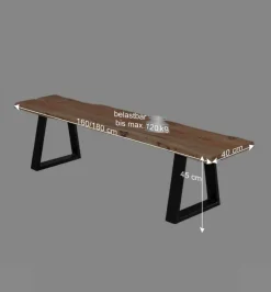 Sale Akazie Holzbank Lussina mit Baumkante Sitzbank