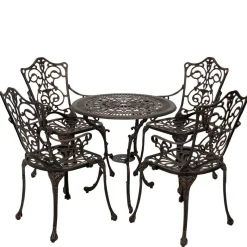 Clearance Aluguss Sitzgruppe für 4 Personen - Bluesa (fünfteilig) Sitzgruppe