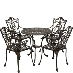 Clearance Aluguss Sitzgruppe für 4 Personen - Bluesa (fünfteilig) Sitzgruppe