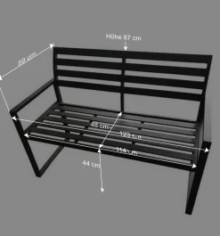 Best Aluminium Gartenbank mit Armlehnen - Calbanyara Sitzbank