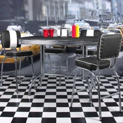 American Diner Bartisch Set Barataria mit 4 Stühlen (fünfteilig) Sitzgruppe