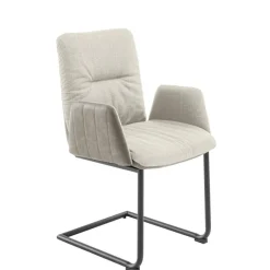 Armlehnen-Freischwingerstuhl in Creme - Clebertus (2er Set) Sessel