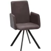 Armlehnen-Polsterstuhl in Dunkelbraun - Sagavi Stühle