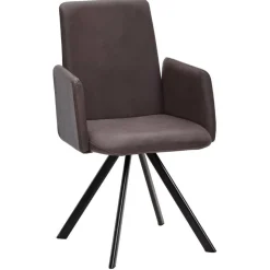 Armlehnen-Polsterstuhl in Dunkelbraun - Sagavi Stühle