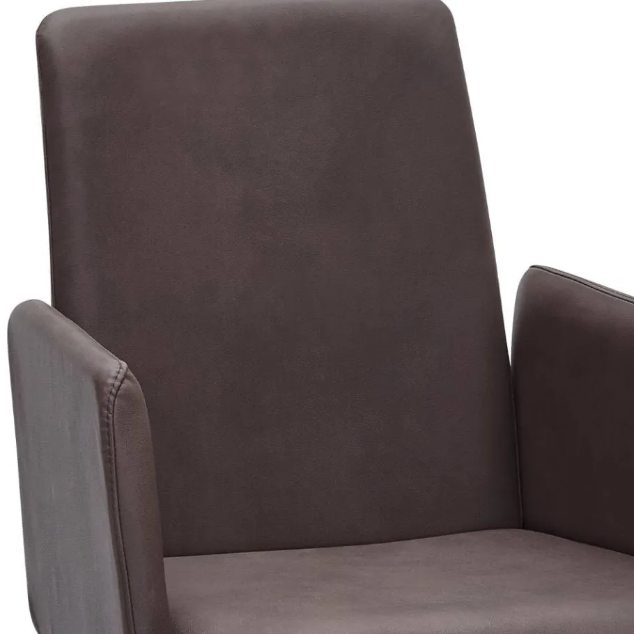 Armlehnen-Polsterstuhl in Dunkelbraun - Sagavi Stühle