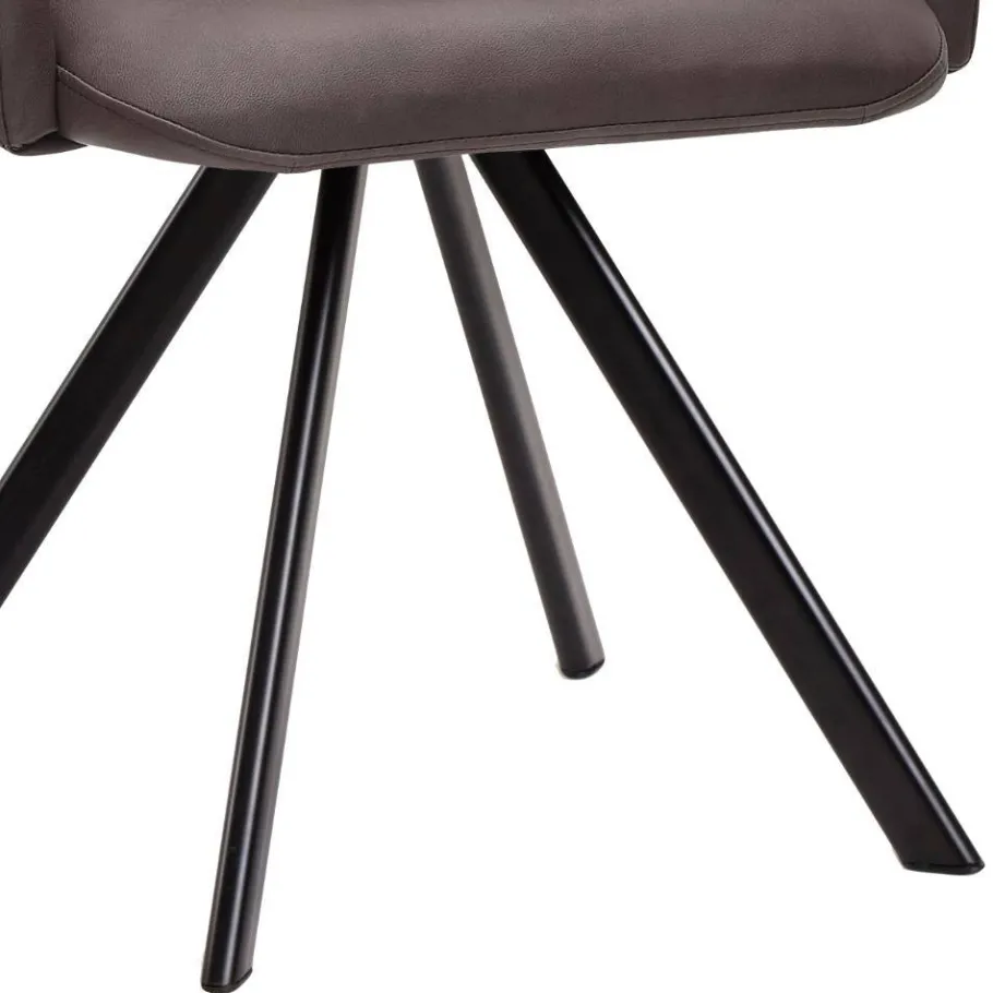 Armlehnen-Polsterstuhl in Dunkelbraun - Sagavi Stühle