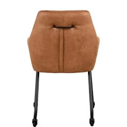 Online Armlehnenstuhl auf Rollen in Cognac Braun - Varel (2er Set) Stühle