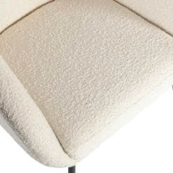 Armlehnenstuhl aus Boucle Stoff in Offwhite - Choco (2er Set) Stühle