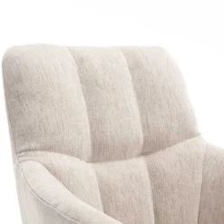 Armlehnenstuhl in Creme Strukturstoff - Crystoga (2er Set) Stühle