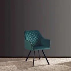 Best Armlehnenstuhl in Dunkelgrün mit Schwarz - Saliaora Stühle