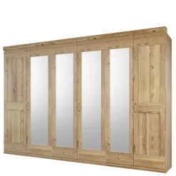 Online Asteiche Kleiderschrank 6-türig mit 4 Spiegeln - Zamron Kleiderschränke|Schränke