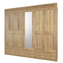 Hot Asteiche Schlafzimmerschrank mit Spiegel - 5-türig - Zamron Kleiderschränke|Schränke