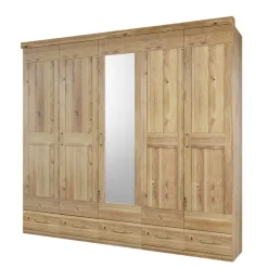 Hot Asteiche Schlafzimmerschrank mit Spiegel - 5-türig - Zamron Kleiderschränke|Schränke