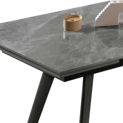 Ausziehbarer Tisch in Hellgrau Marmoroptik - Beluah Tische