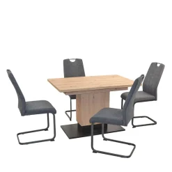 Clearance Ausziehtisch & Freischwinger Set - Glade (fünfteilig) Sitzgruppe