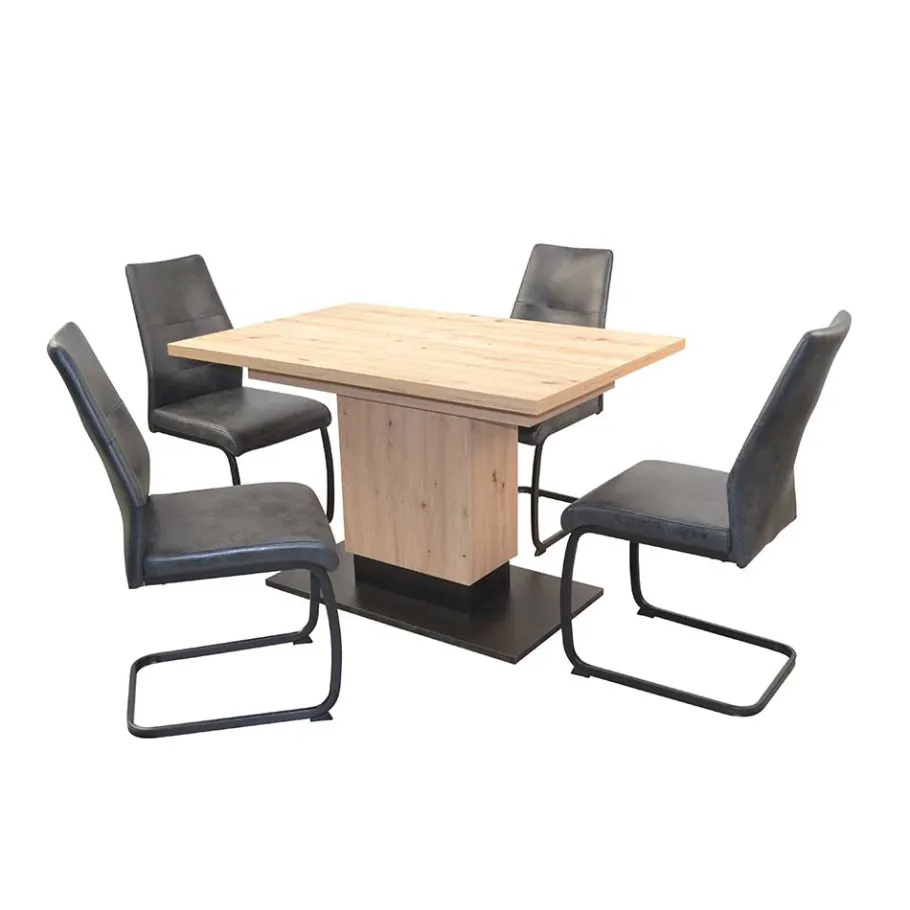 Ausziehtisch & Schwingstühle Set - Gedeon (fünfteilig) Sitzgruppe